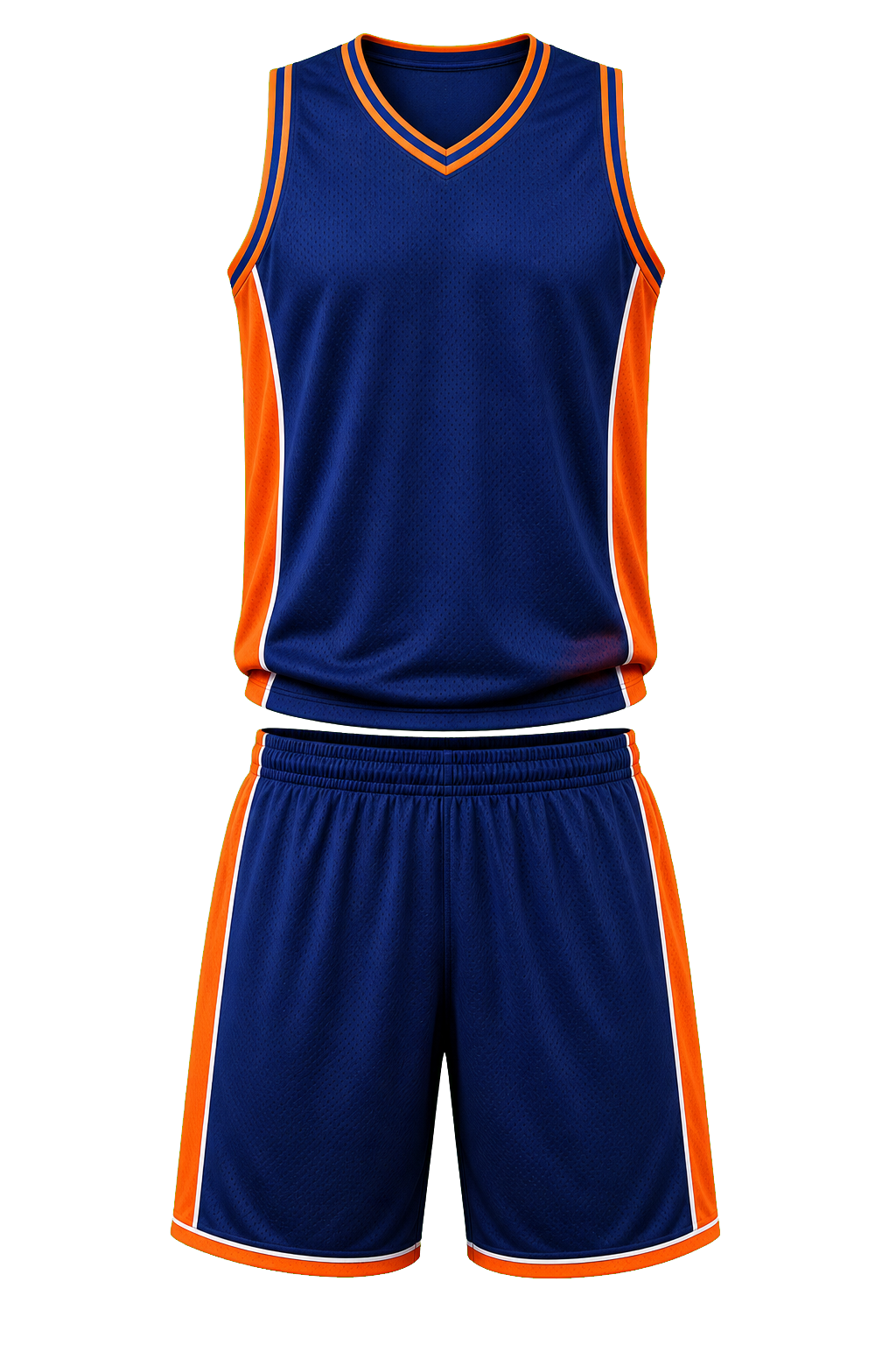 Individuelles blau-oranges Basketballdress mit Shorts